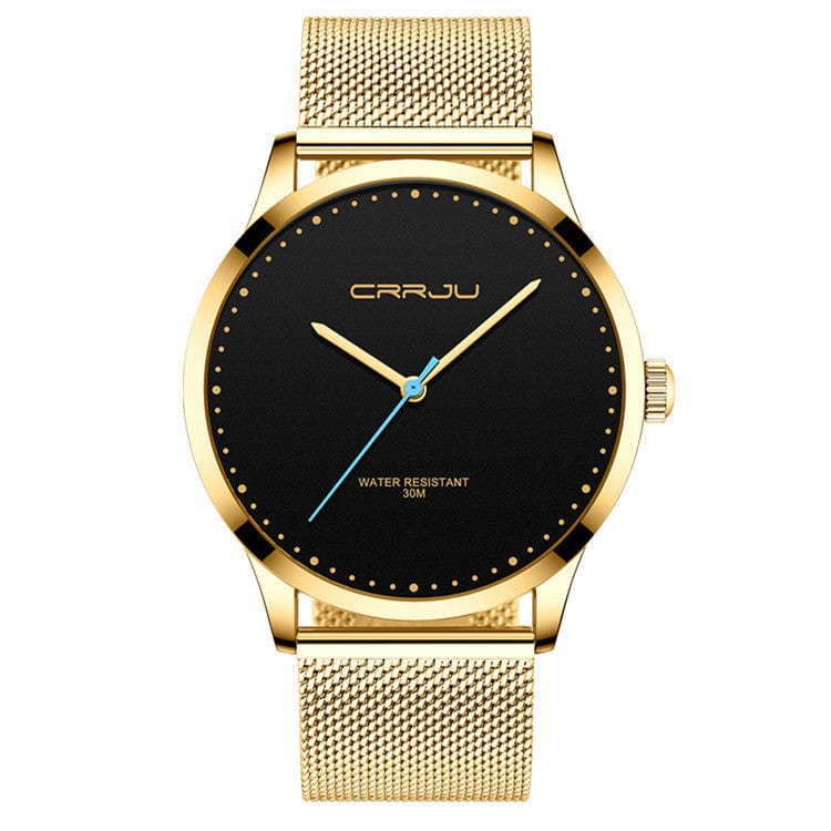 Montre tendance pour homme avec bracelet en maille d'acier inoxydable saroual