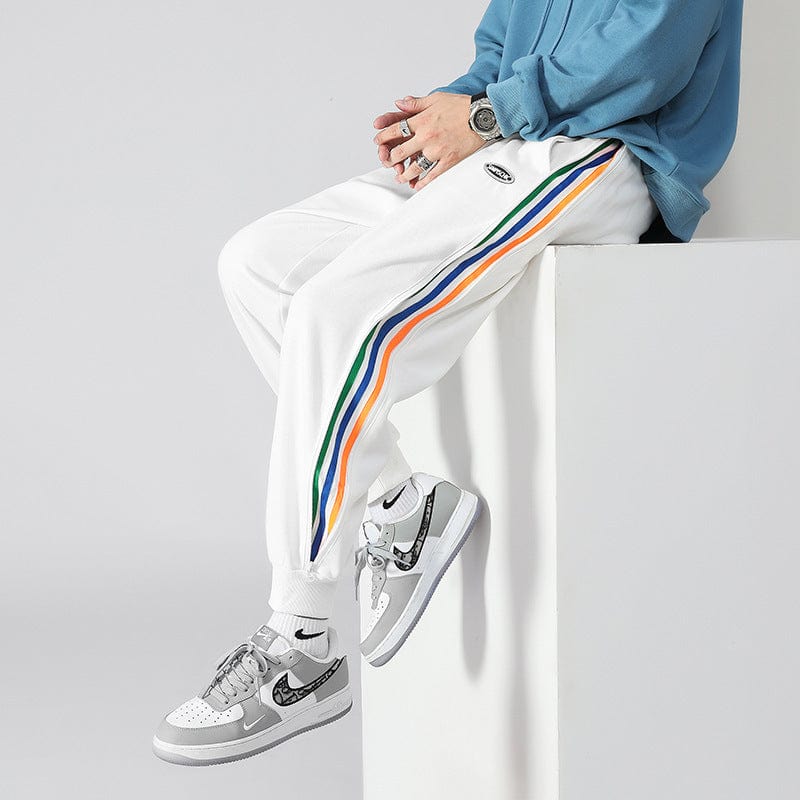 Pantalon ample fuselé de couleur contrastée pour homme, polyvalent, grande taille, tendance saroual