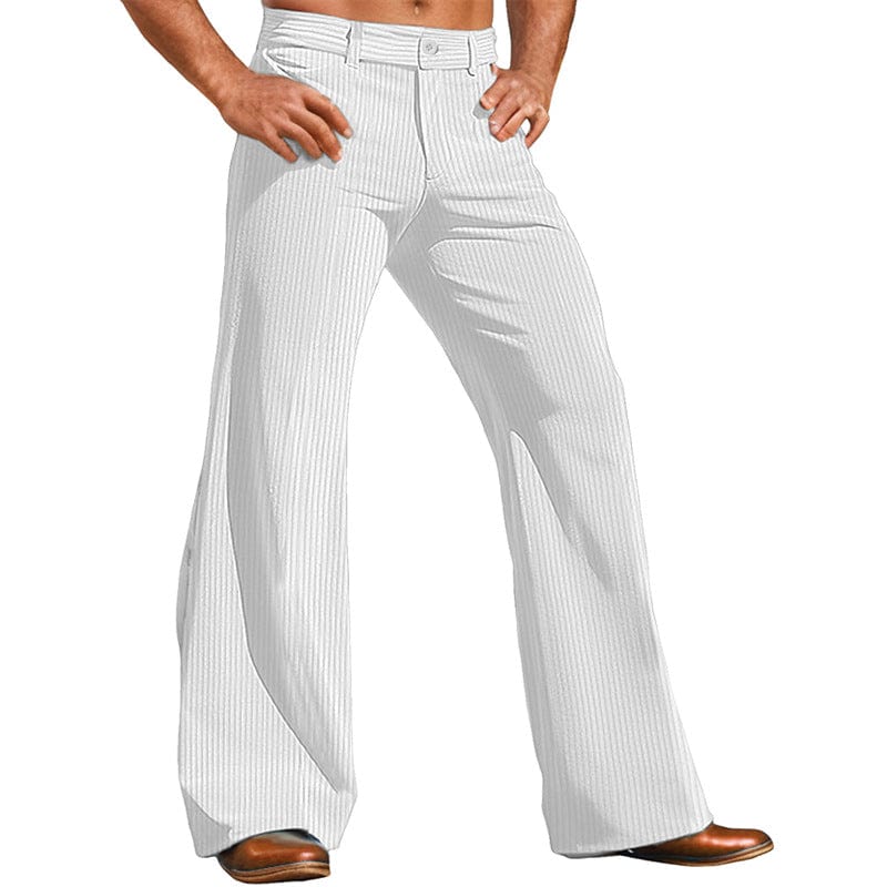 Pantalon d'extérieur en velours côtelé pour homme, coupe large saroual