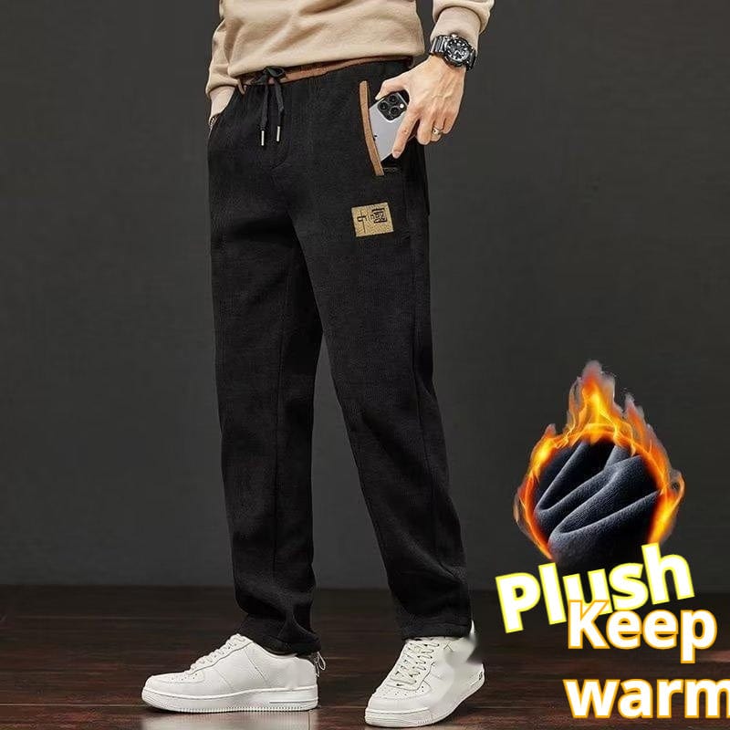 Pantalon décontracté rembourré en velours côtelé pour homme saroual