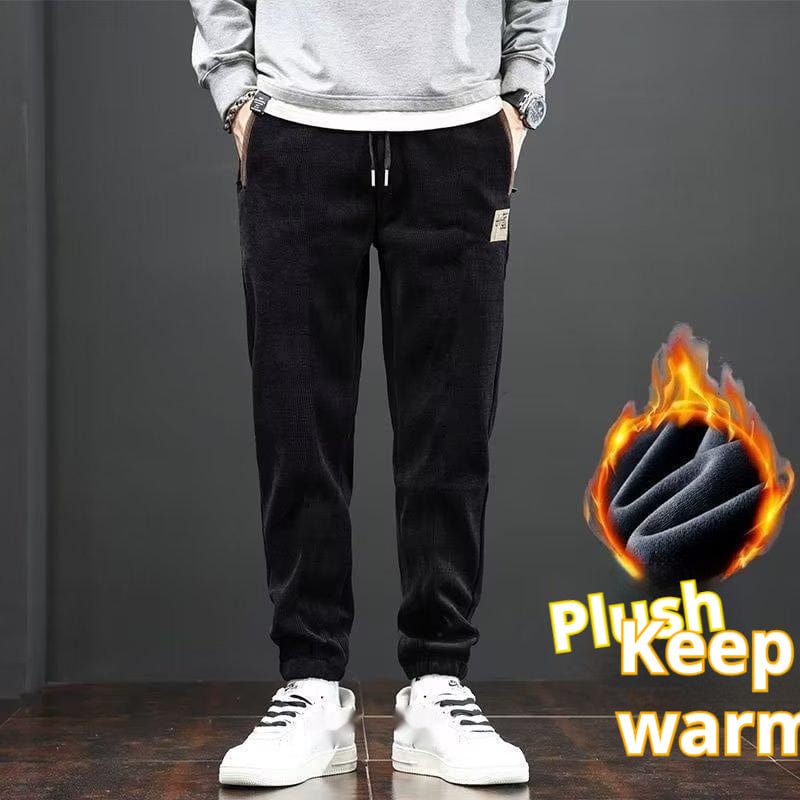 Pantalon décontracté rembourré en velours côtelé pour homme saroual