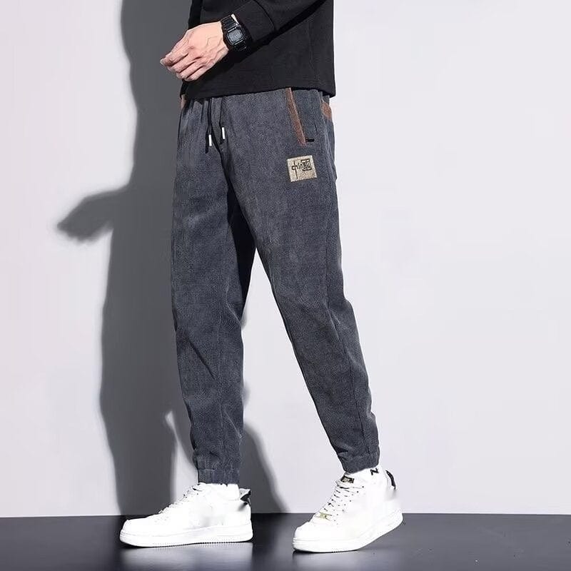 Pantalon décontracté rembourré en velours côtelé pour homme saroual