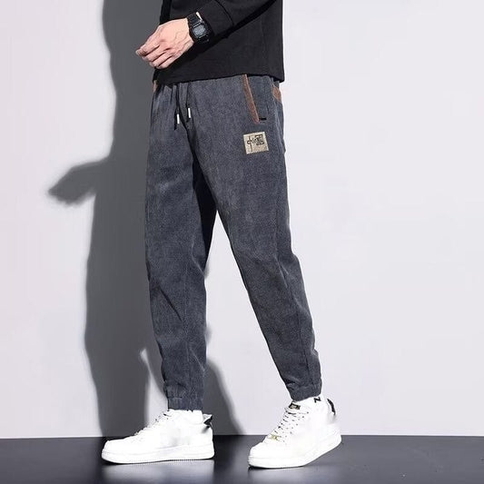 Pantalon décontracté rembourré en velours côtelé pour homme saroual