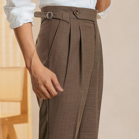 Pantalon homme rayé taille haute boucle ajustable Saroual – vue produit 2