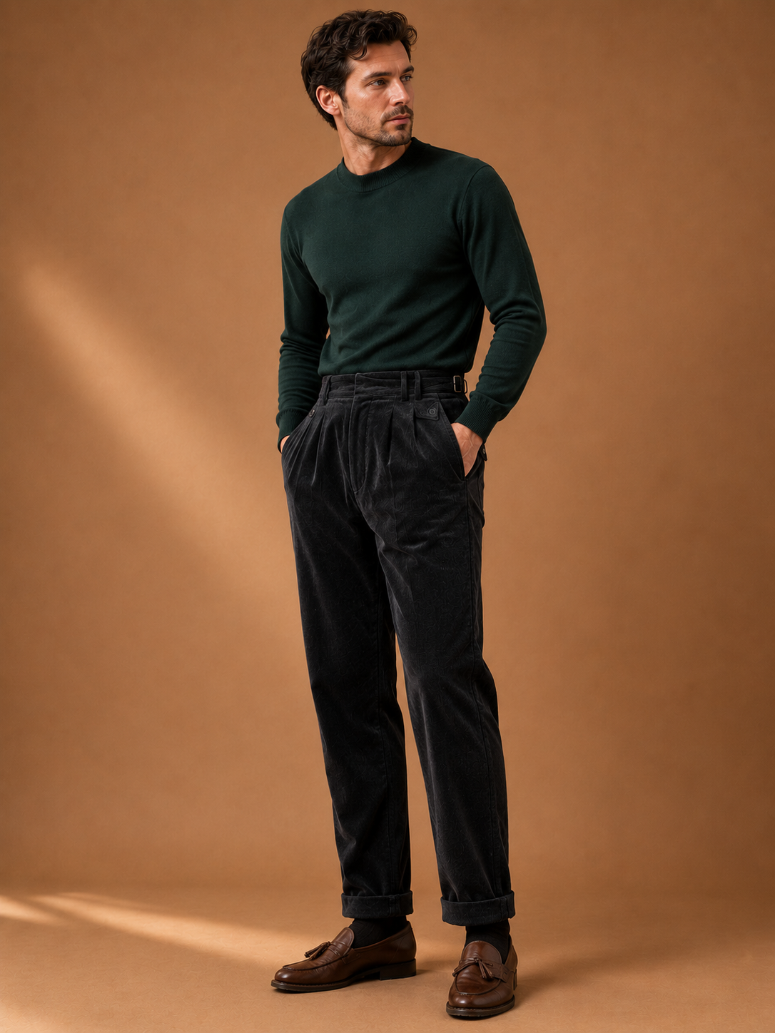 Pantalon velour côtelé