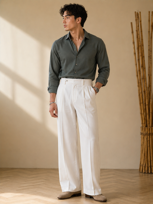 Pantalon Homme Slim Taille Haute - Travail Casual