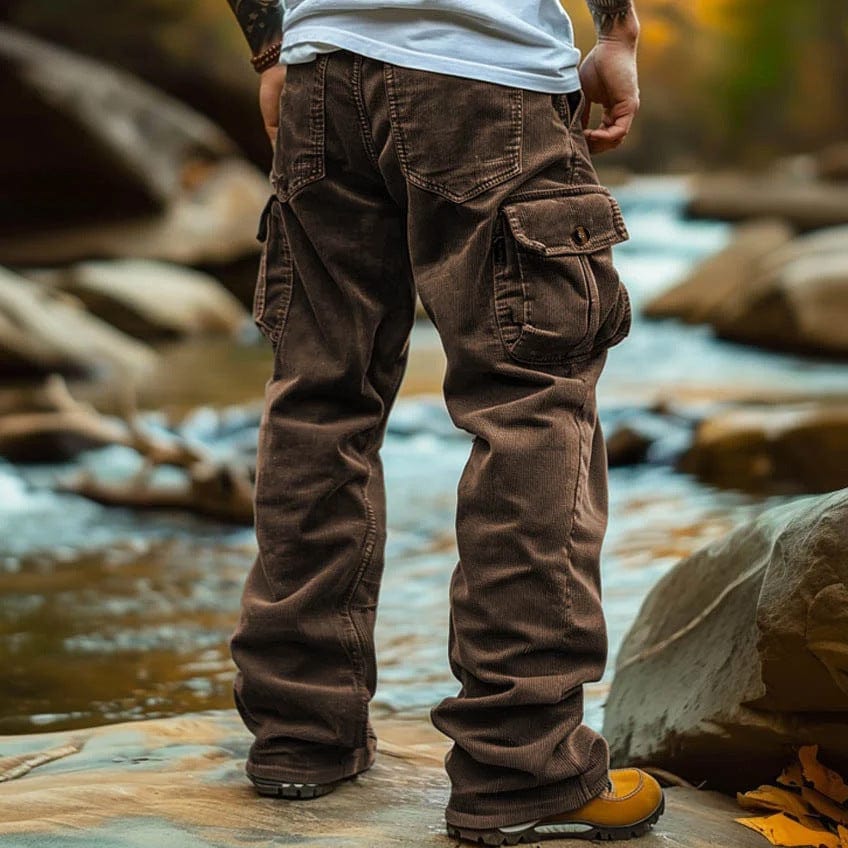 Pantalon cargo homme rétro taille élastique Saroual – vue produit 6