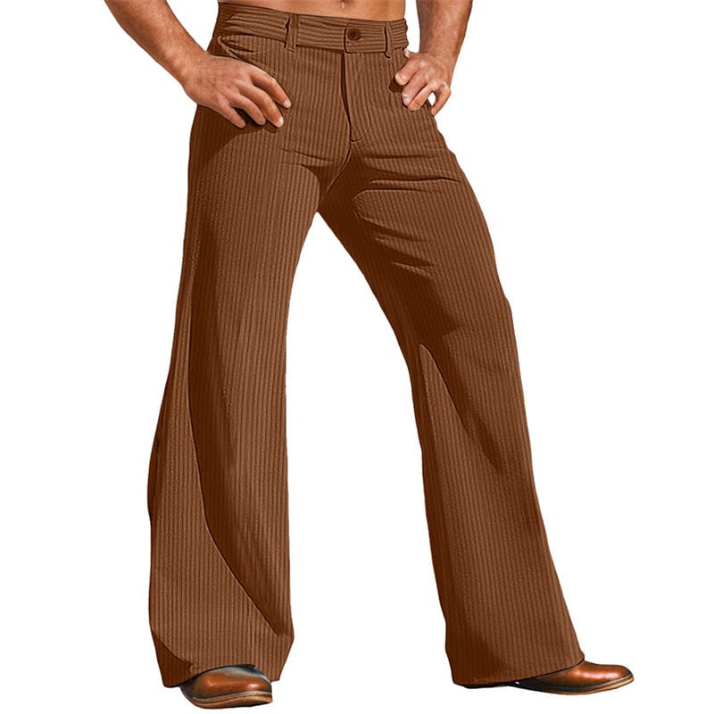 Pantalon d'extérieur en velours côtelé pour homme, coupe large saroual