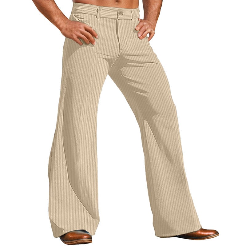 Pantalon d'extérieur en velours côtelé pour homme, coupe large saroual