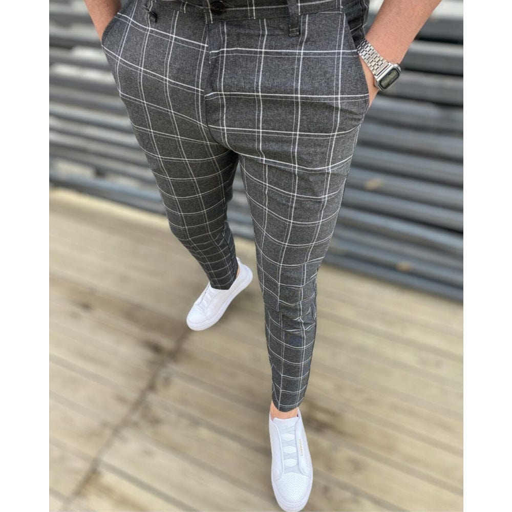 Pantalon décontracté à carreaux pour homme saroual