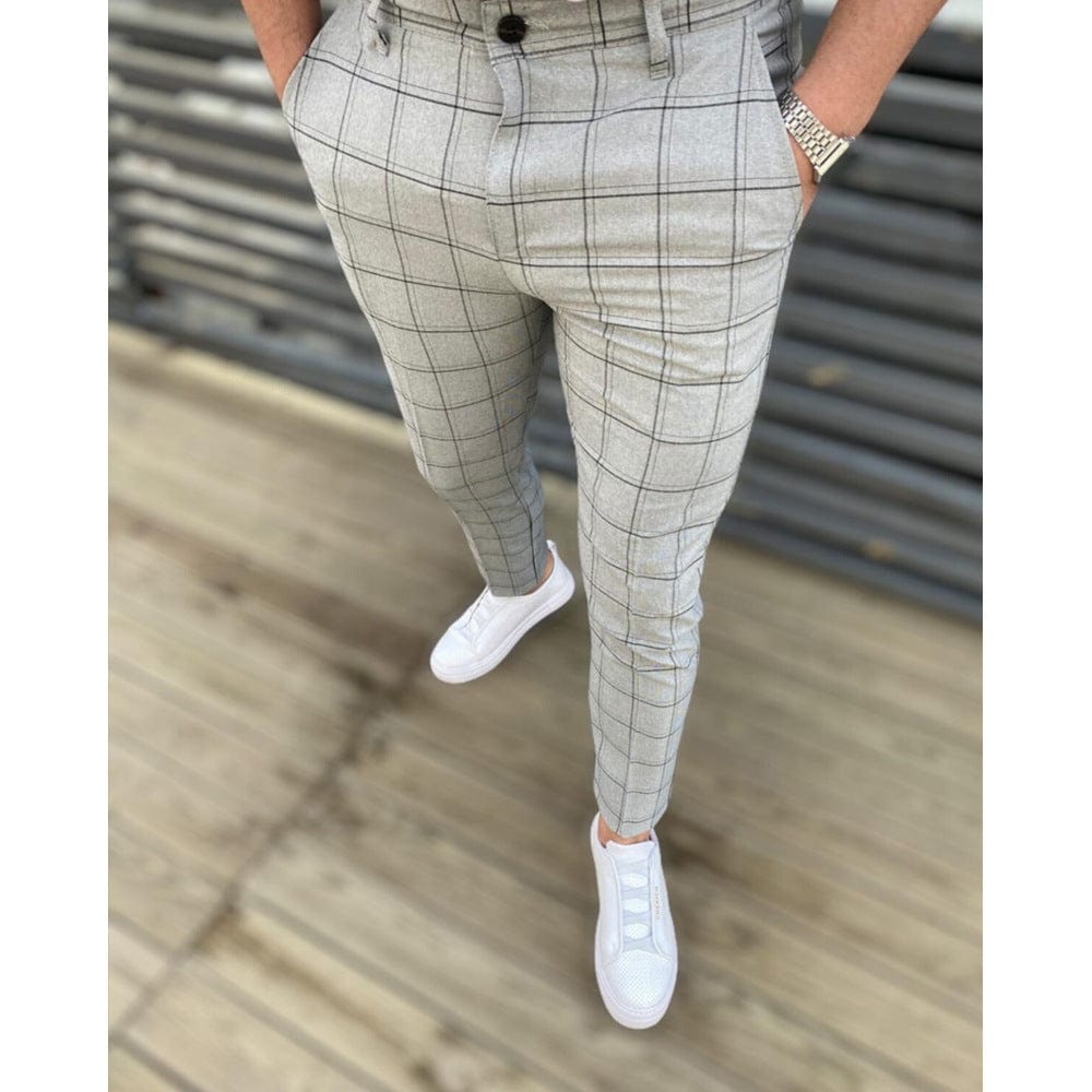 Pantalon décontracté à carreaux pour homme saroual