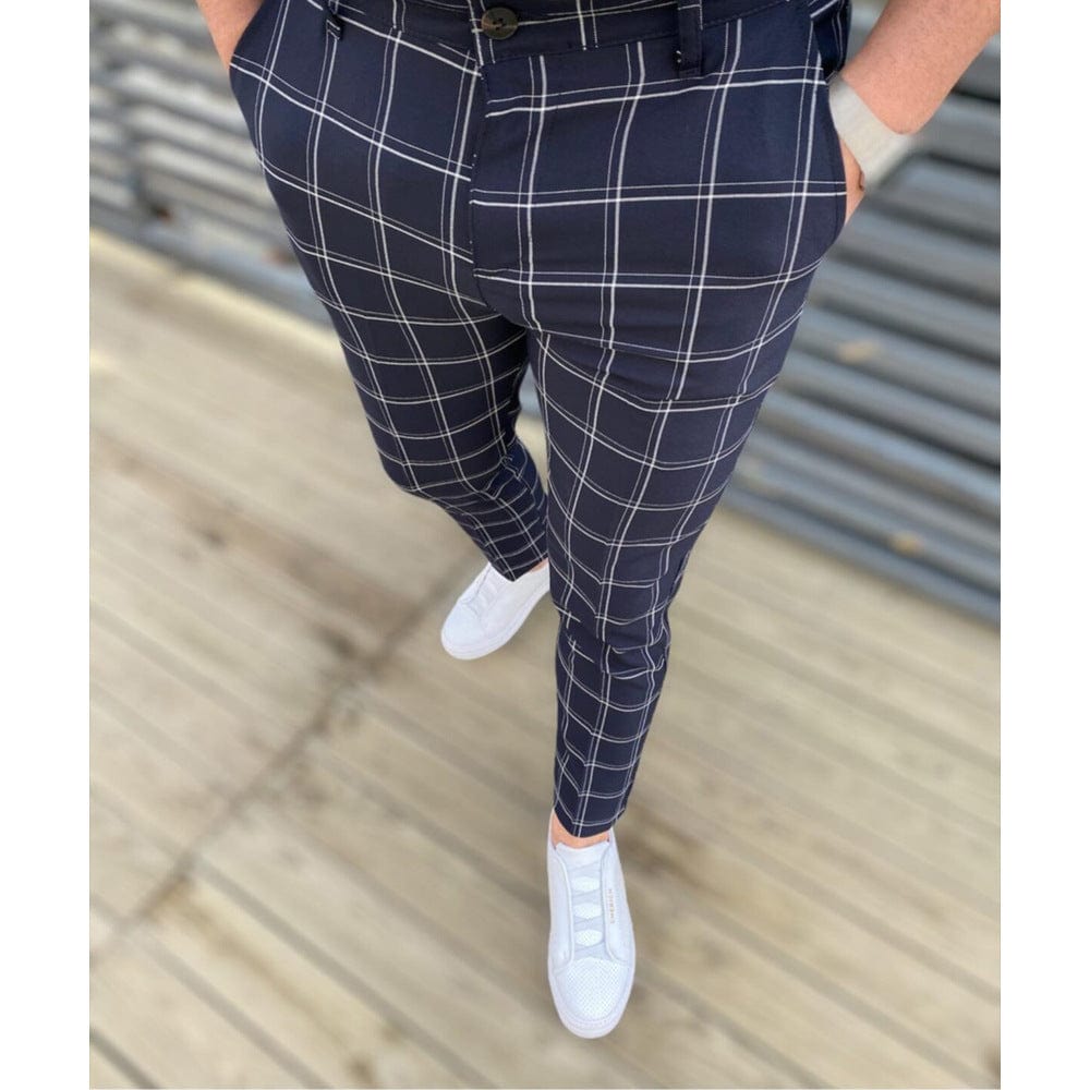 Pantalon décontracté à carreaux pour homme saroual