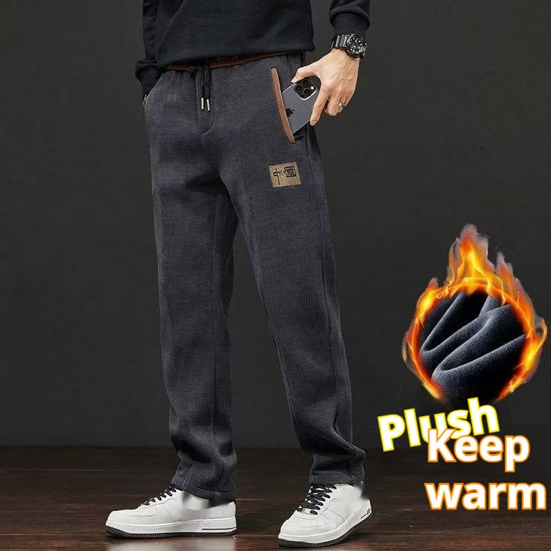 Pantalon décontracté rembourré en velours côtelé pour homme saroual