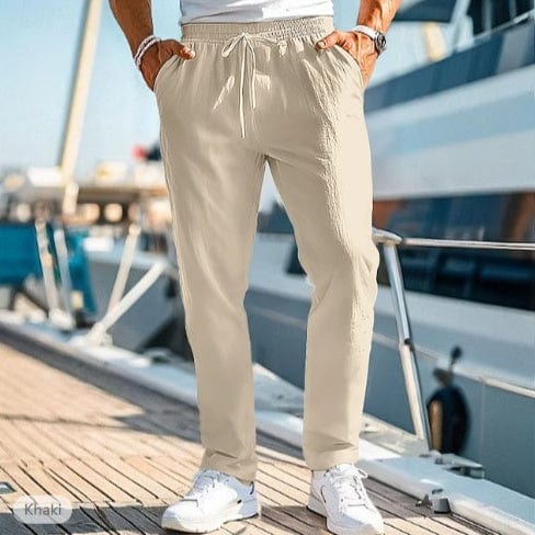 Pantalon d'été homme taille élastique coupe droite Saroual – vue produit 2