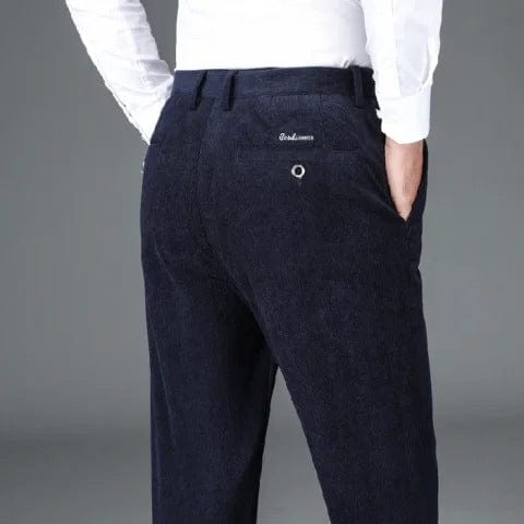 Pantalon homme en velours côtelé épais doublé polaire, taille haute saroual