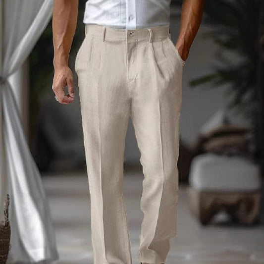 Pantalon homme lin coupe droite décontracté Saroual – vue produit 2