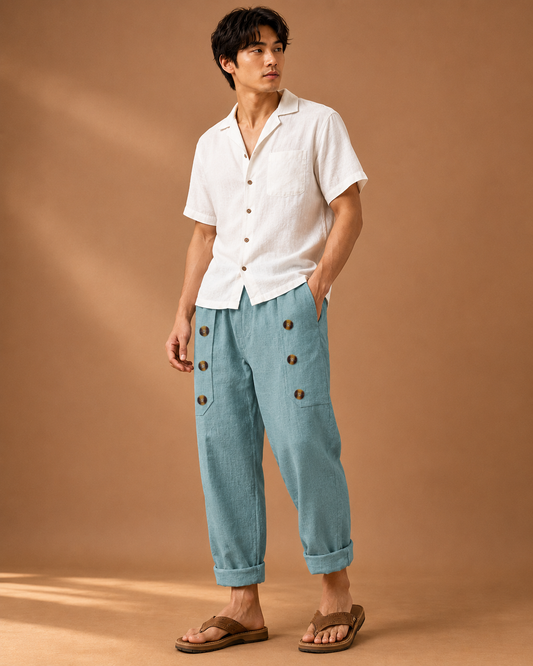 Pantalon homme lin Hawaï léger et respirant Saroual