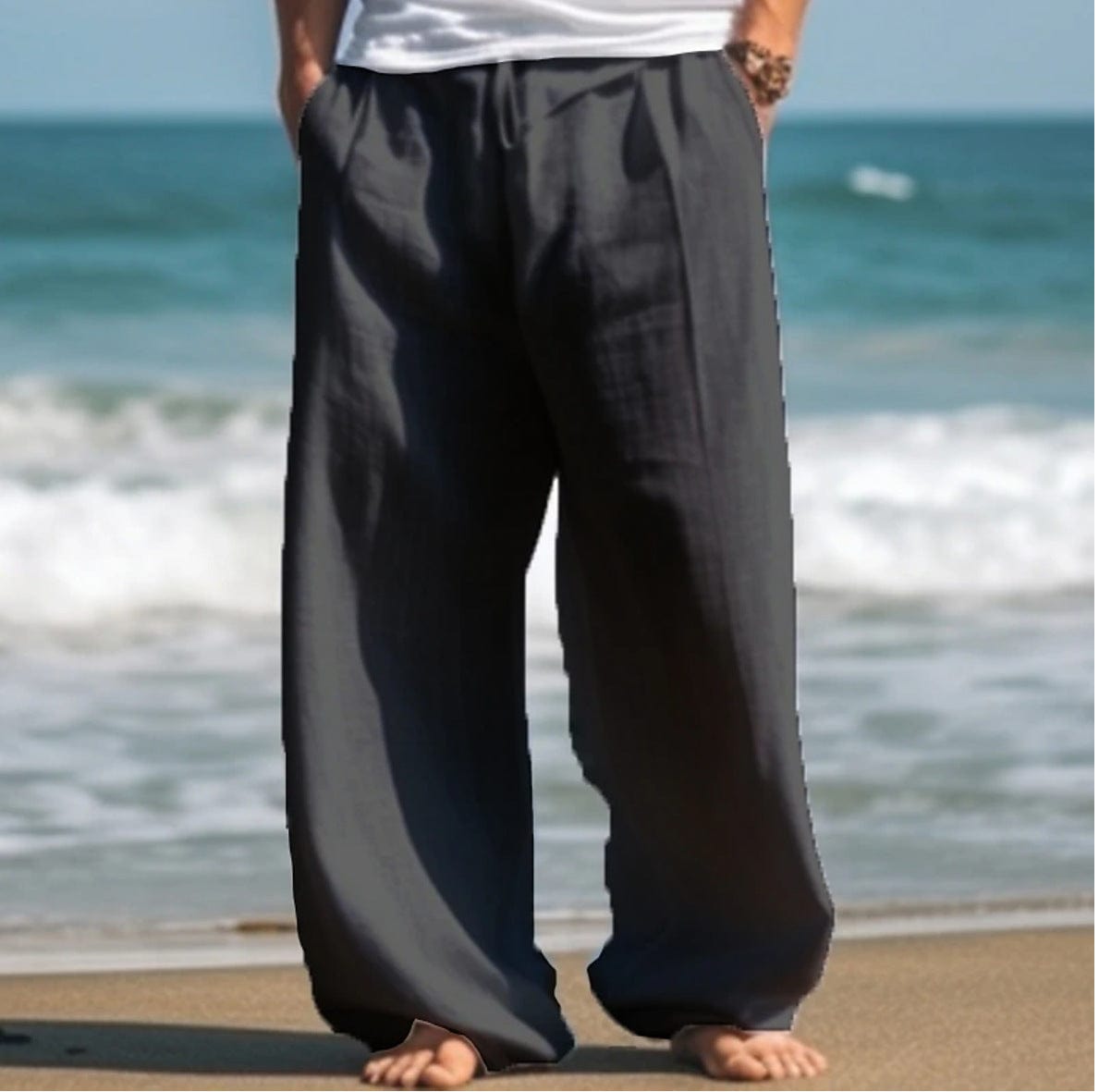 Pantalon plage homme coupe droite large Saroual – vue produit 9