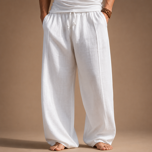 Pantalon plage homme coupe droite large Saroual