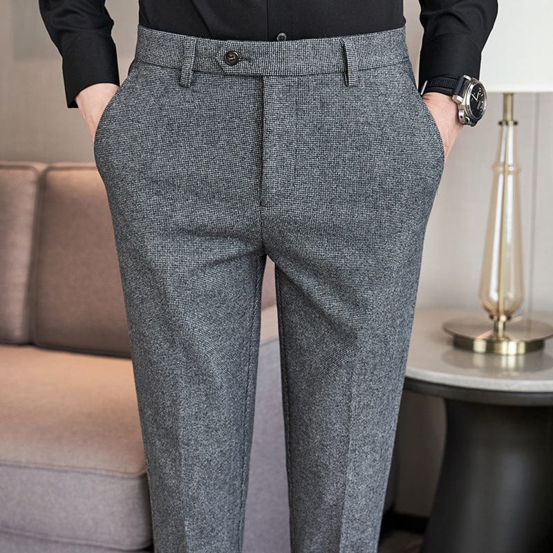 Pantalon slim droit pour homme en tissu poncé saroual
